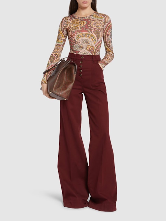 Etro: Printed jersey wool fitted top - women_1 | Luisa Via Roma