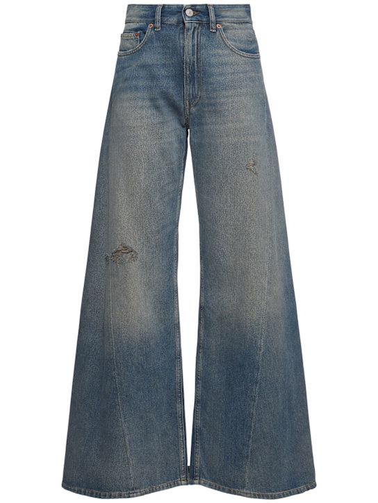 MM6 Maison Margiela: High rise wide jeans - women_0 | Luisa Via Roma
