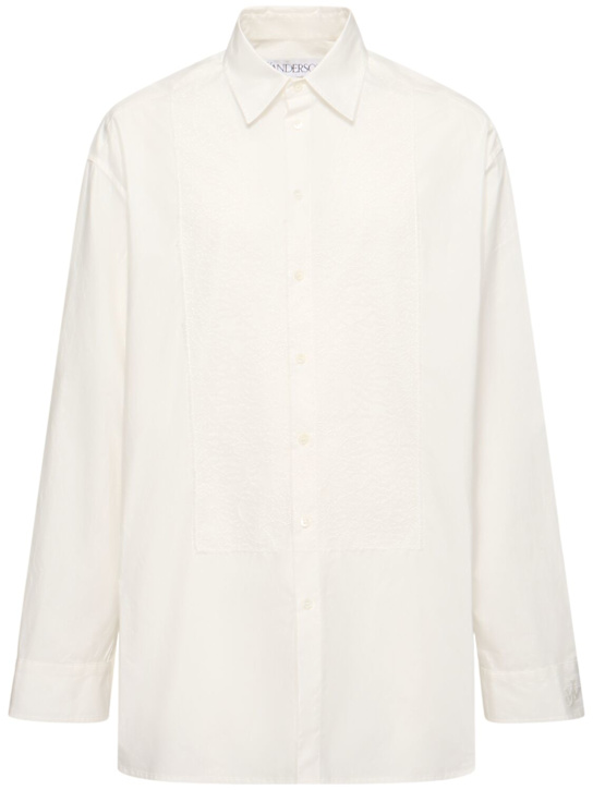 JW Anderson: Lace appliqué shirt - White - men_0 | Luisa Via Roma