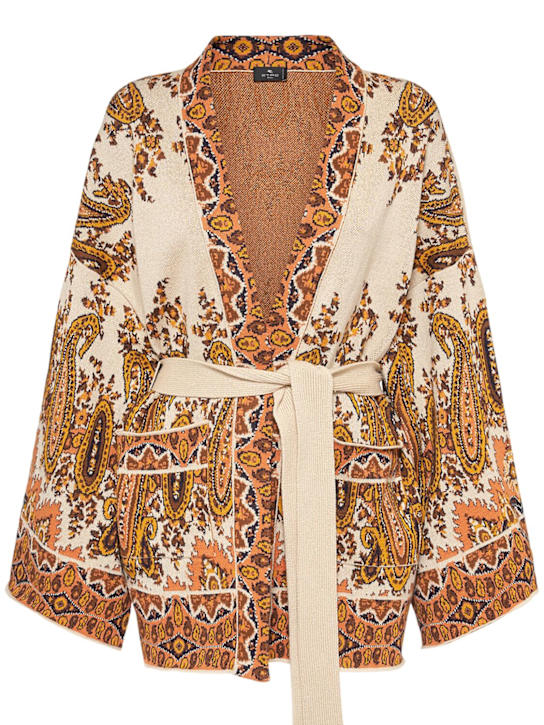 Etro: Cotton viscose jacquard cardigan - women_0 | Luisa Via Roma