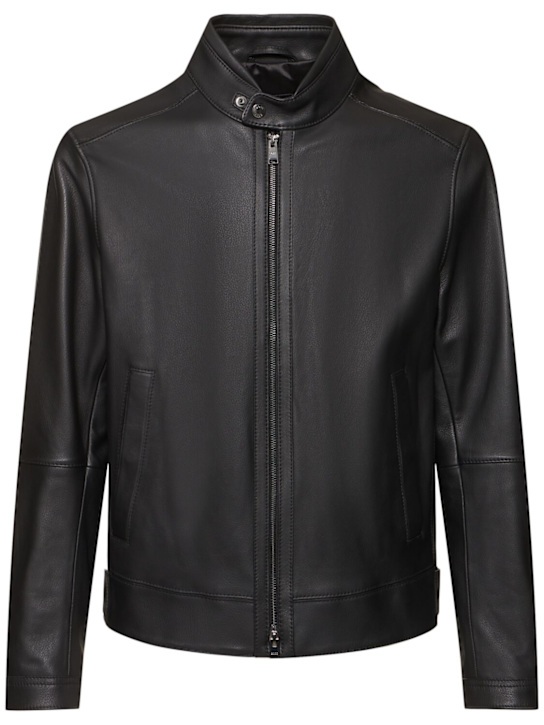 Boss: Mansell leather jacket - men_0 | Luisa Via Roma