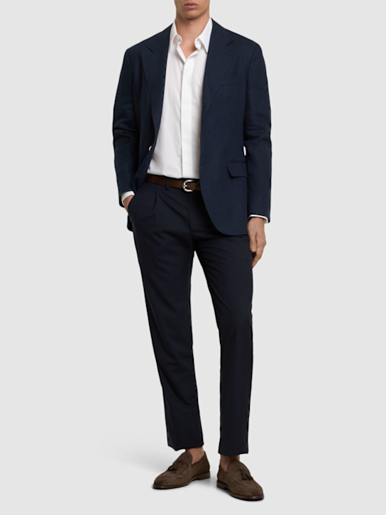 Kiton: Wool pleated pants - men_1 | Luisa Via Roma