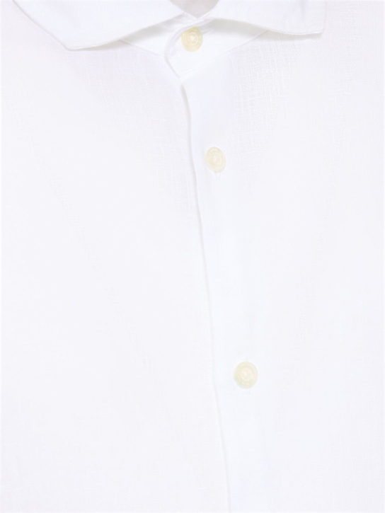 Frescobol Carioca: Antonio l/s linen shirt - White - men_4 | Luisa Via Roma
