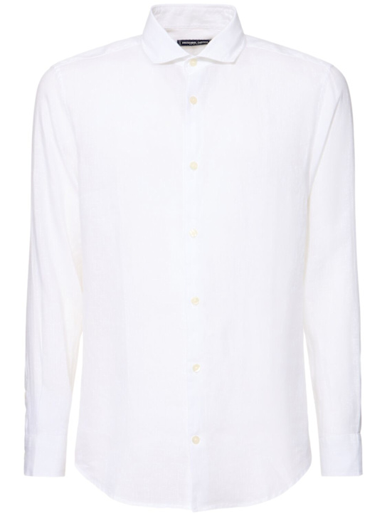 Frescobol Carioca: Antonio l/s linen shirt - White - men_0 | Luisa Via Roma