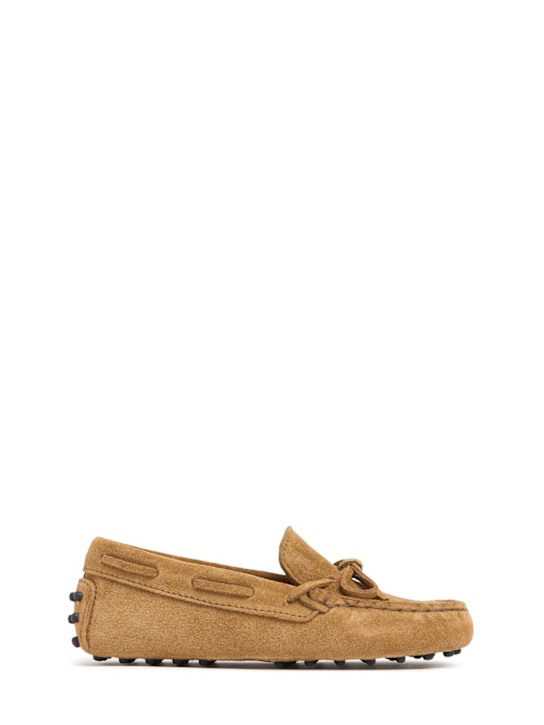 TOD'S JUNIOR: Mocasines de ante - Beige - kids-boys_0 | Luisa Via Roma