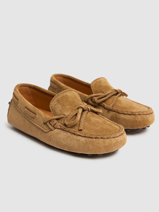 TOD'S JUNIOR: Mocasines de ante - Beige - kids-boys_1 | Luisa Via Roma