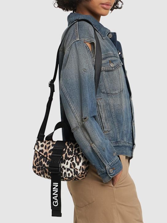 GANNI: Mini Satchel recycled tech shoulder bag - women_1 | Luisa Via Roma