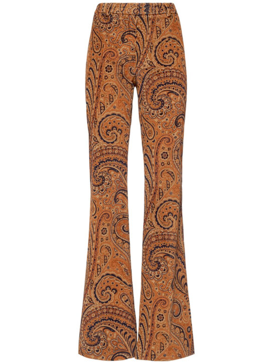 Etro: High waist straight stretch cotton pants - women_0 | Luisa Via Roma