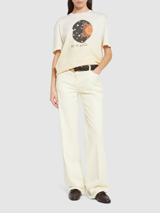Etro: Printed logo cotton t-shirt - women_1 | Luisa Via Roma
