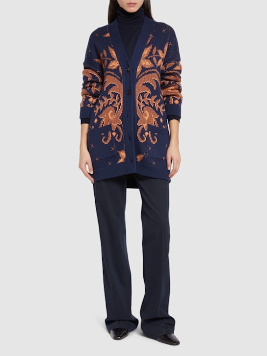 Etro: Embroidered oversize wool cardigan - women_1 | Luisa Via Roma