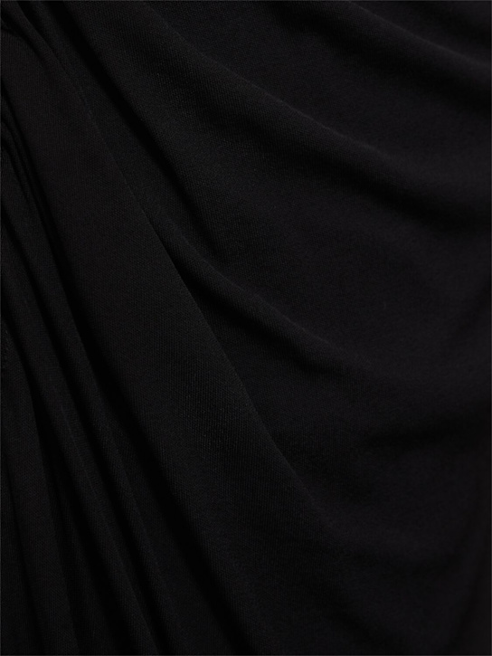 Del Core: Vestito lungo in jersey di viscosa drappeggiata - Nero - women_4 | Luisa Via Roma