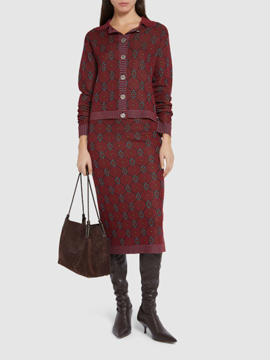 Etro: A字粘胶纤维混纺针织迷笛半身裙 - women_1 | Luisa Via Roma