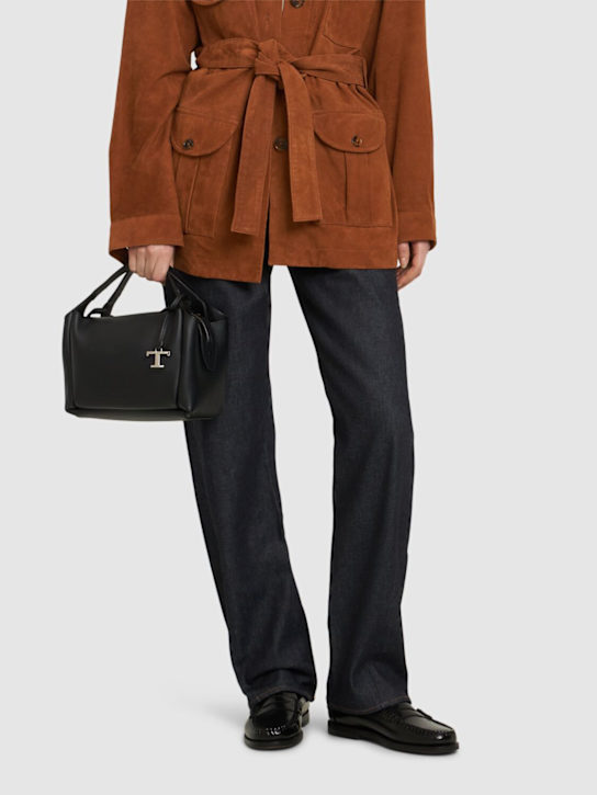 Tod's: Mini Bauletto leather top handle bag - women_1 | Luisa Via Roma