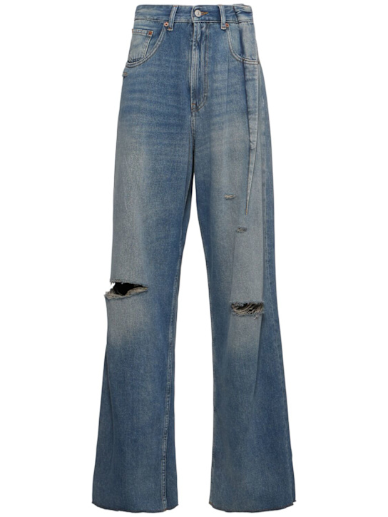 MM6 Maison Margiela: High rise wide jeans - women_0 | Luisa Via Roma