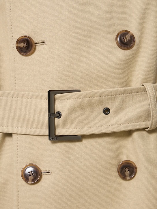 Boss: Hyde lyocell & cotton trench coat - Light Beige - men_5 | Luisa Via Roma