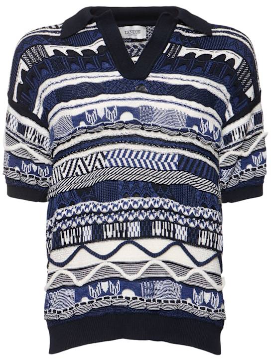 Laneus: Knitted polo - Blu/Blue - men_0 | Luisa Via Roma
