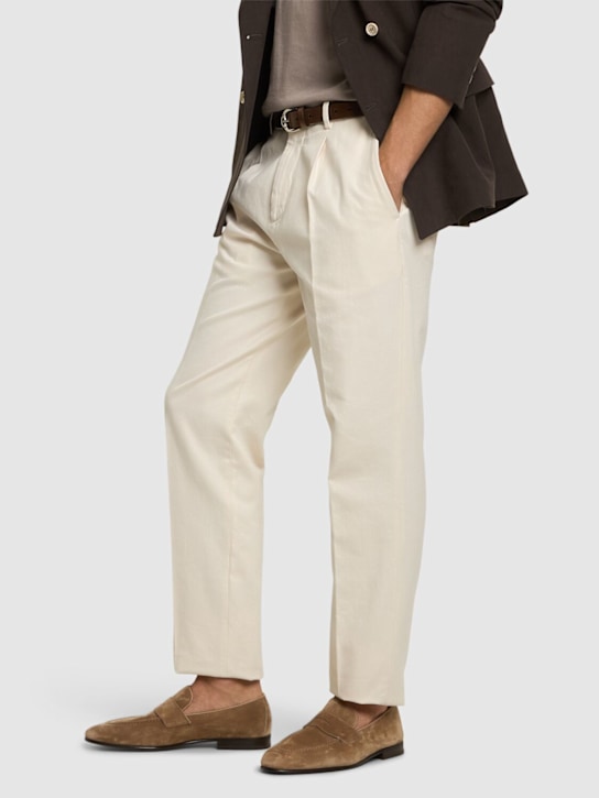 Brunello Cucinelli: Suede loafers - Brown - men_1 | Luisa Via Roma