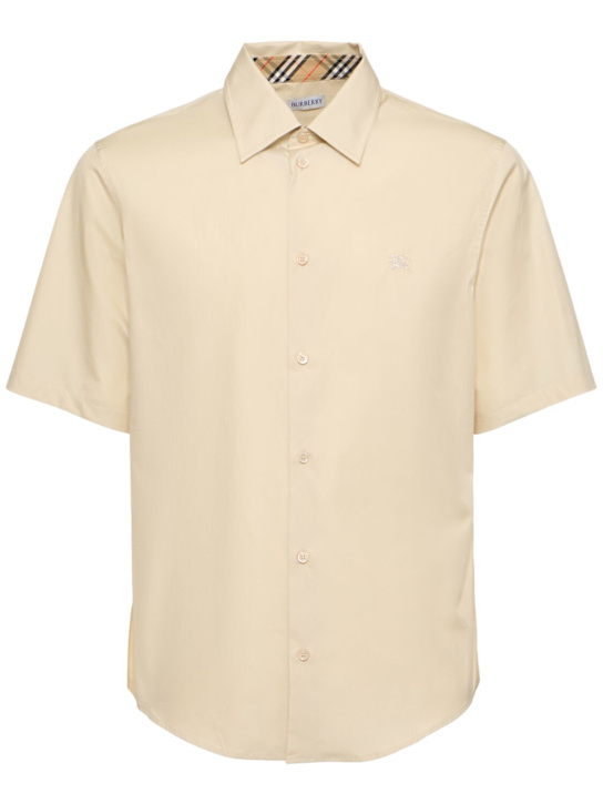 Burberry: Regular fit cotton short sleeve shirt - Nutmeg - men_0 | Luisa Via Roma