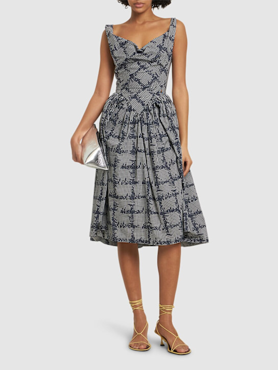 Vivienne Westwood: Sunday draped cotton midi dress - women_1 | Luisa Via Roma