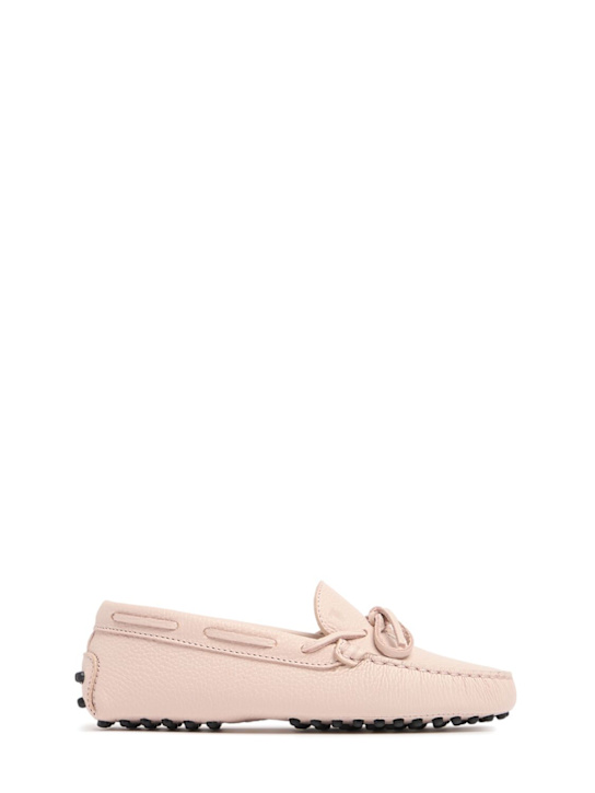 TOD'S JUNIOR: Gommino leather loafers - Pink - kids-girls_0 | Luisa Via Roma