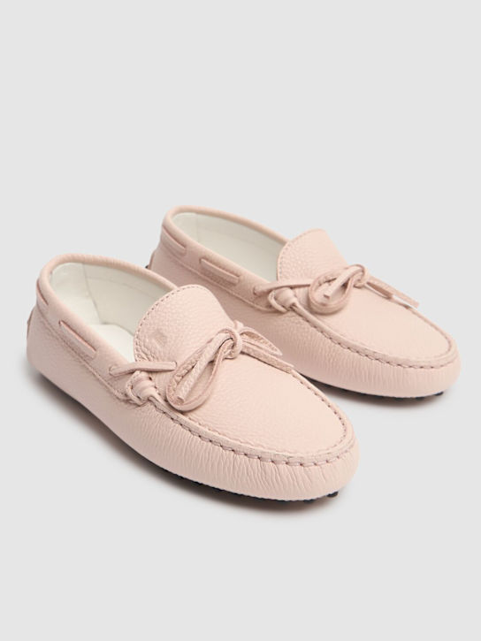 TOD'S JUNIOR: Gommino leather loafers - Pink - kids-girls_1 | Luisa Via Roma