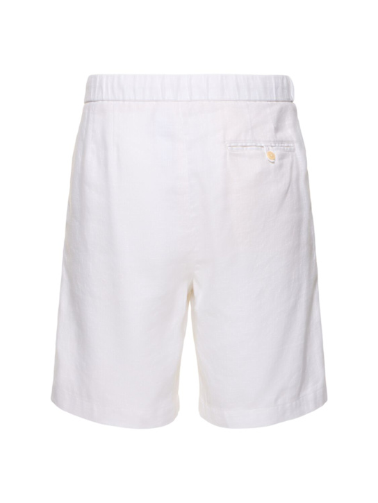 Frescobol Carioca: Felipe linen & cotton shorts - White - men_3 | Luisa Via Roma