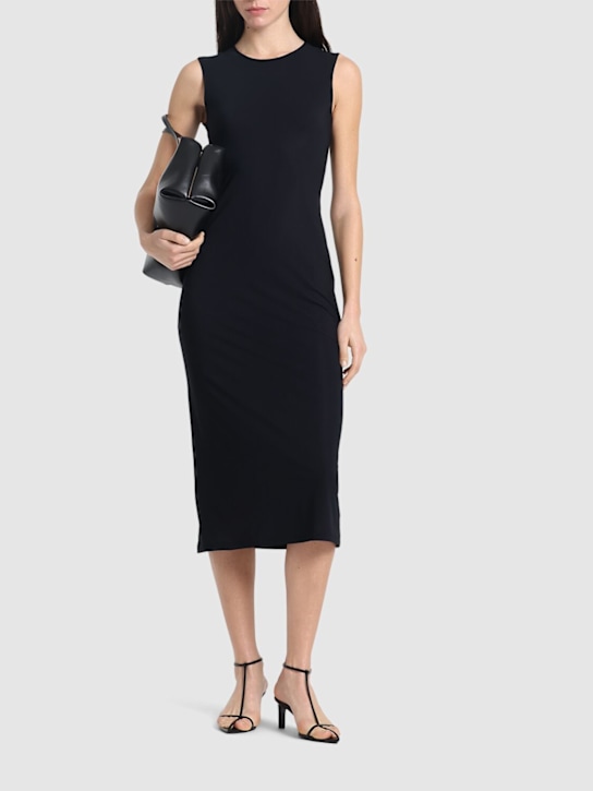 Jil Sander: Fitted stretch jersey midi dress - women_1 | Luisa Via Roma