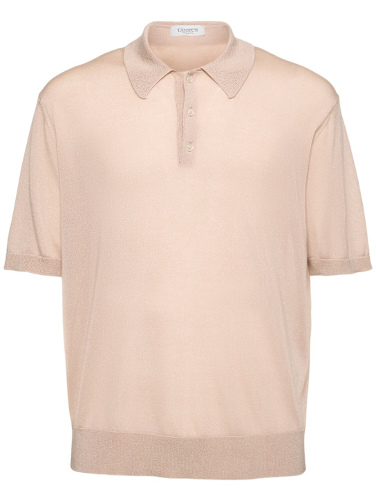 Laneus: Knitted polo - Beige - men_0 | Luisa Via Roma