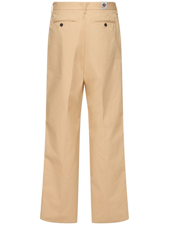 Bally: Pleated cotton blend pants - Beige - men_3 | Luisa Via Roma