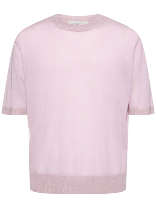 Laneus: Knitted t-shirt - Lilla/Lilac - men_0 | Luisa Via Roma
