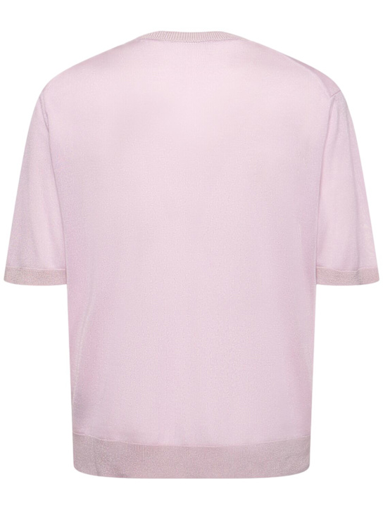 Laneus: Knitted t-shirt - Lilla/Lilac - men_3 | Luisa Via Roma