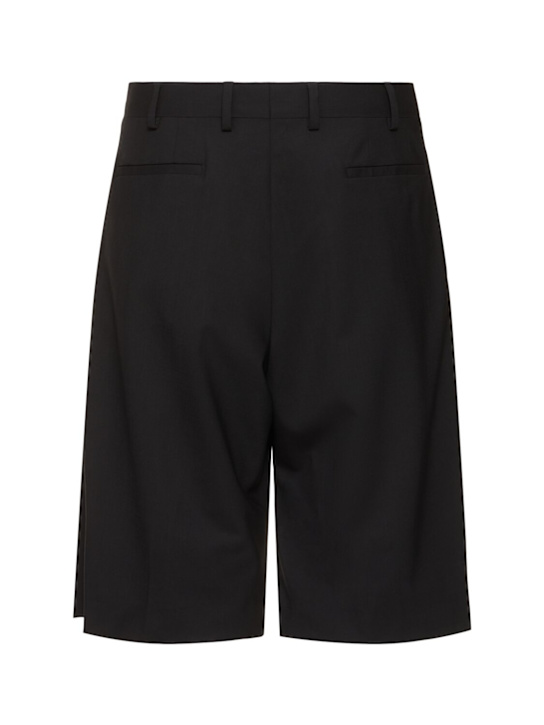 Laneus: Light wool blend Bermuda shorts - Nero/Black - men_3 | Luisa Via Roma