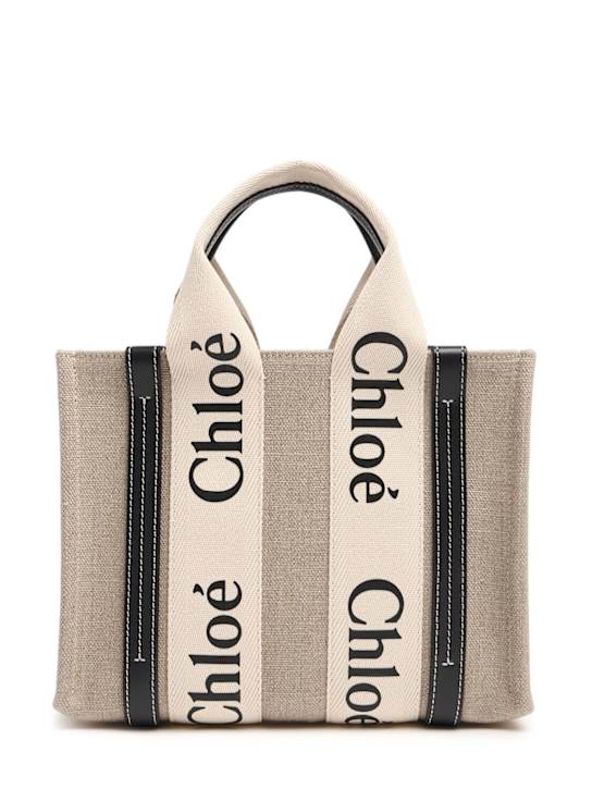 Chloé: Small Woody canvas top handle bag - women_0 | Luisa Via Roma