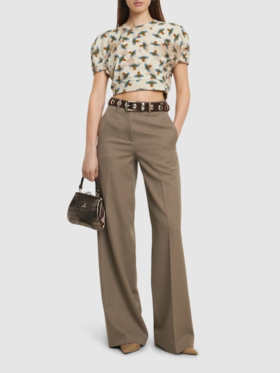 Vivienne Westwood: Cropped cotton jersey football t-shirt - women_1 | Luisa Via Roma