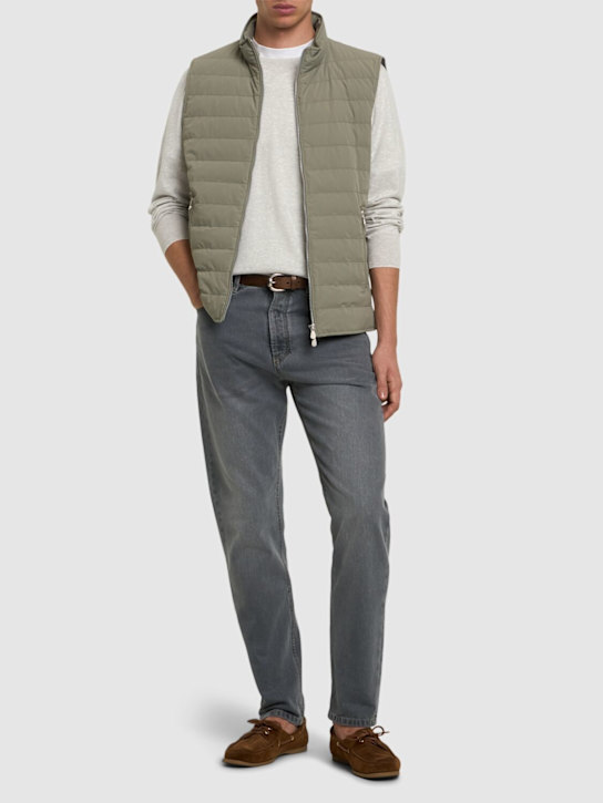 Brunello Cucinelli: Cotton crewneck sweater - Nebbia - men_1 | Luisa Via Roma