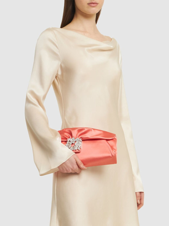 Roger Vivier: Long bouquet strass satin clutch - women_1 | Luisa Via Roma
