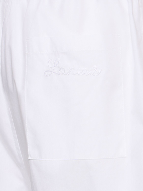 Laneus: Unisex poplin Bermuda shorts - Bianco/White - men_4 | Luisa Via Roma