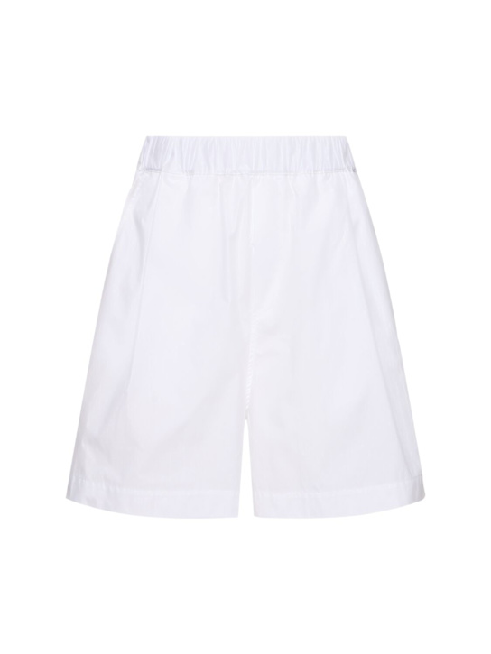 Laneus: Unisex poplin Bermuda shorts - Bianco/White - men_0 | Luisa Via Roma