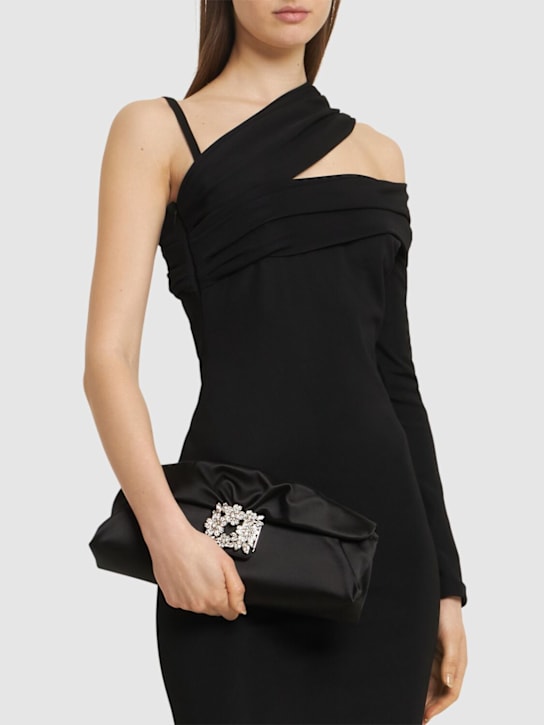 Roger Vivier: Long bouquet strass satin clutch - women_1 | Luisa Via Roma