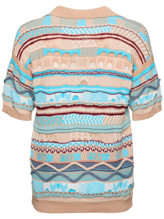 Laneus: Knitted polo - Cielo/Sky - men_3 | Luisa Via Roma