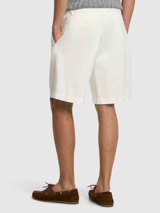Brunello Cucinelli: Cotton Bermuda shorts - Neve - men_2 | Luisa Via Roma