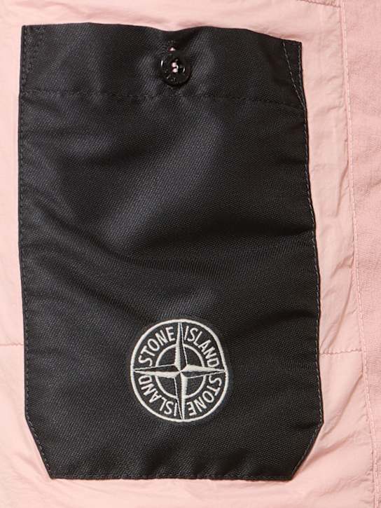 Stone Island: Mussola gommata short parka - Antique Rose - men_5 | Luisa Via Roma