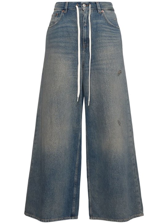 MM6 Maison Margiela: Mid rise straight jeans - women_0 | Luisa Via Roma