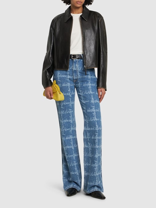 Vivienne Westwood: Ray logo high rise straight jeans - women_1 | Luisa Via Roma