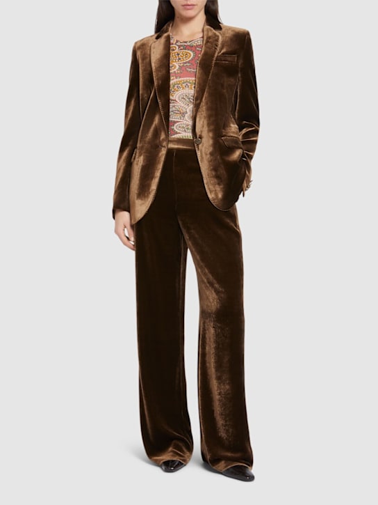 Etro: Silk viscose straight pants - women_1 | Luisa Via Roma