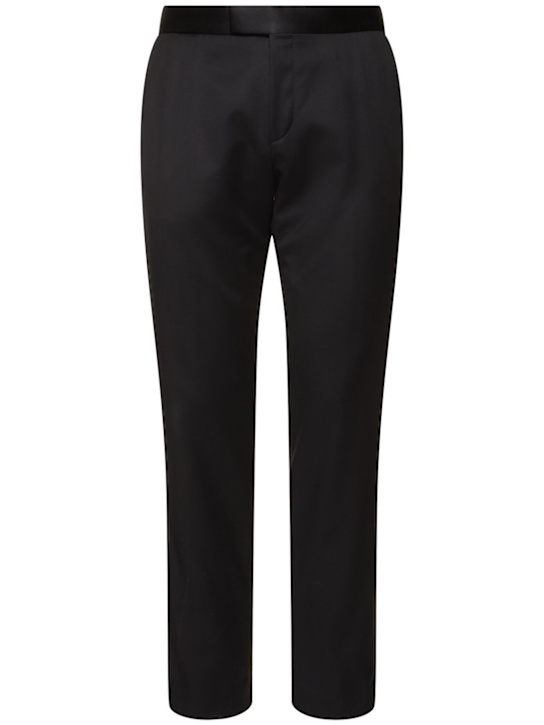 Boss: Genius wool tuxedo pants - men_0 | Luisa Via Roma