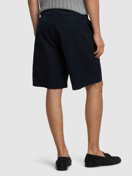 Brunello Cucinelli: Cotton Bermuda shorts - Navy - men_2 | Luisa Via Roma