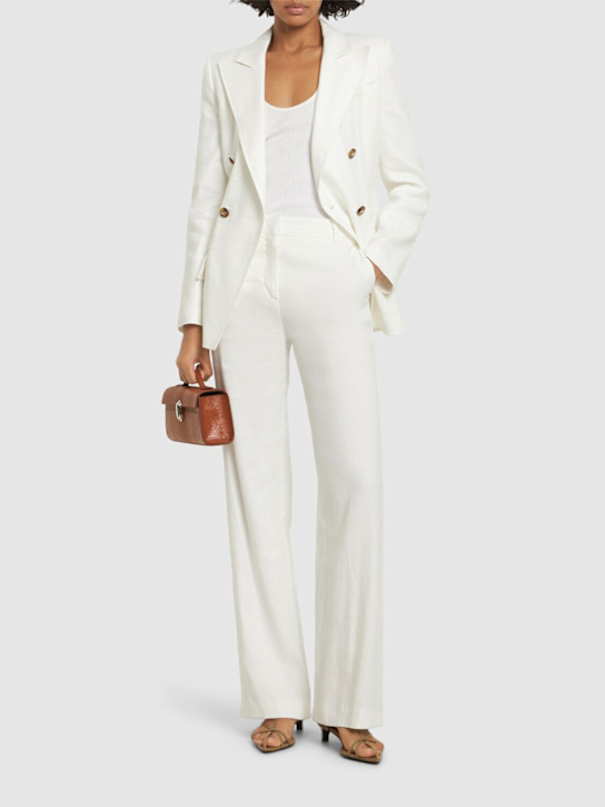 Linen blend wide leg pants - Thumbnail 2