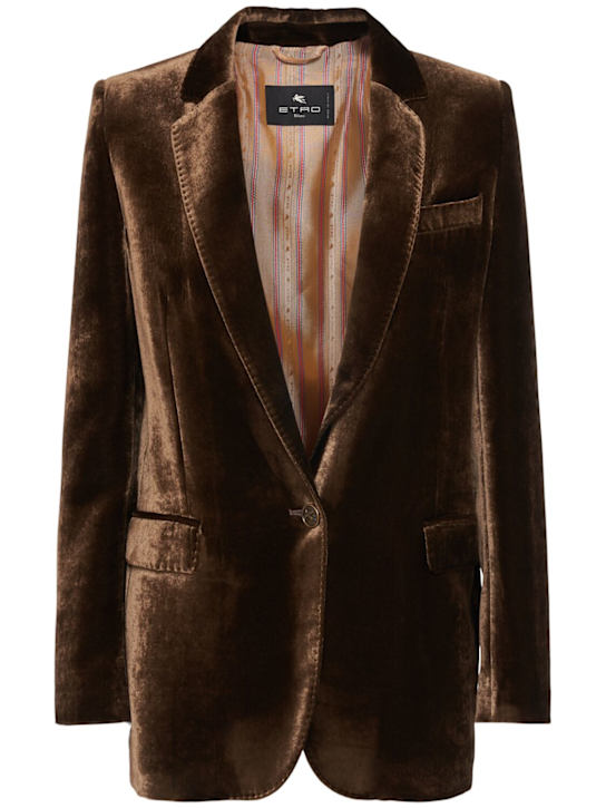 Etro: Silk viscose blazer jacket - women_0 | Luisa Via Roma