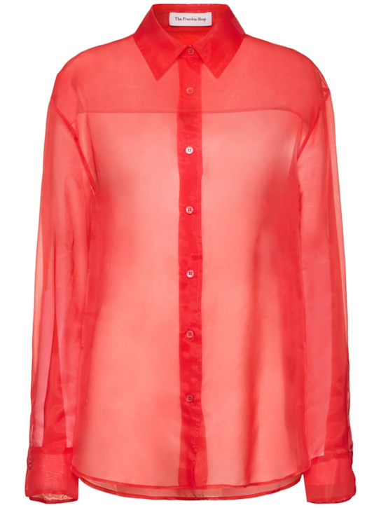 The Frankie Shop: Peri sheer silk blend shirt - women_0 | Luisa Via Roma